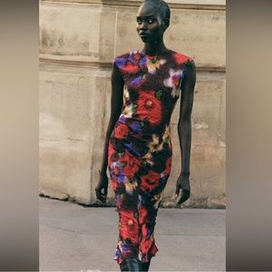 NWT Zara Floral Midi Dress